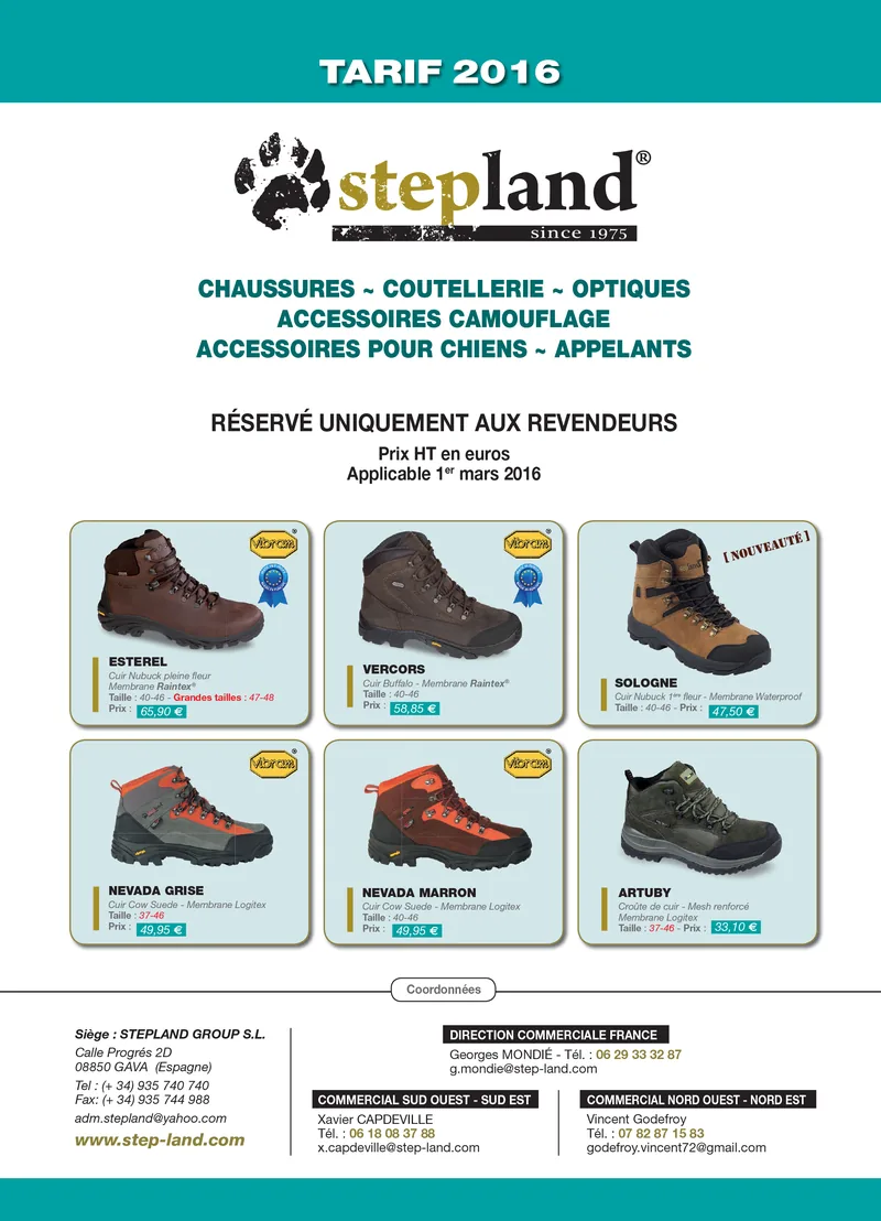 Catalogue tarifs 2016 Stepland