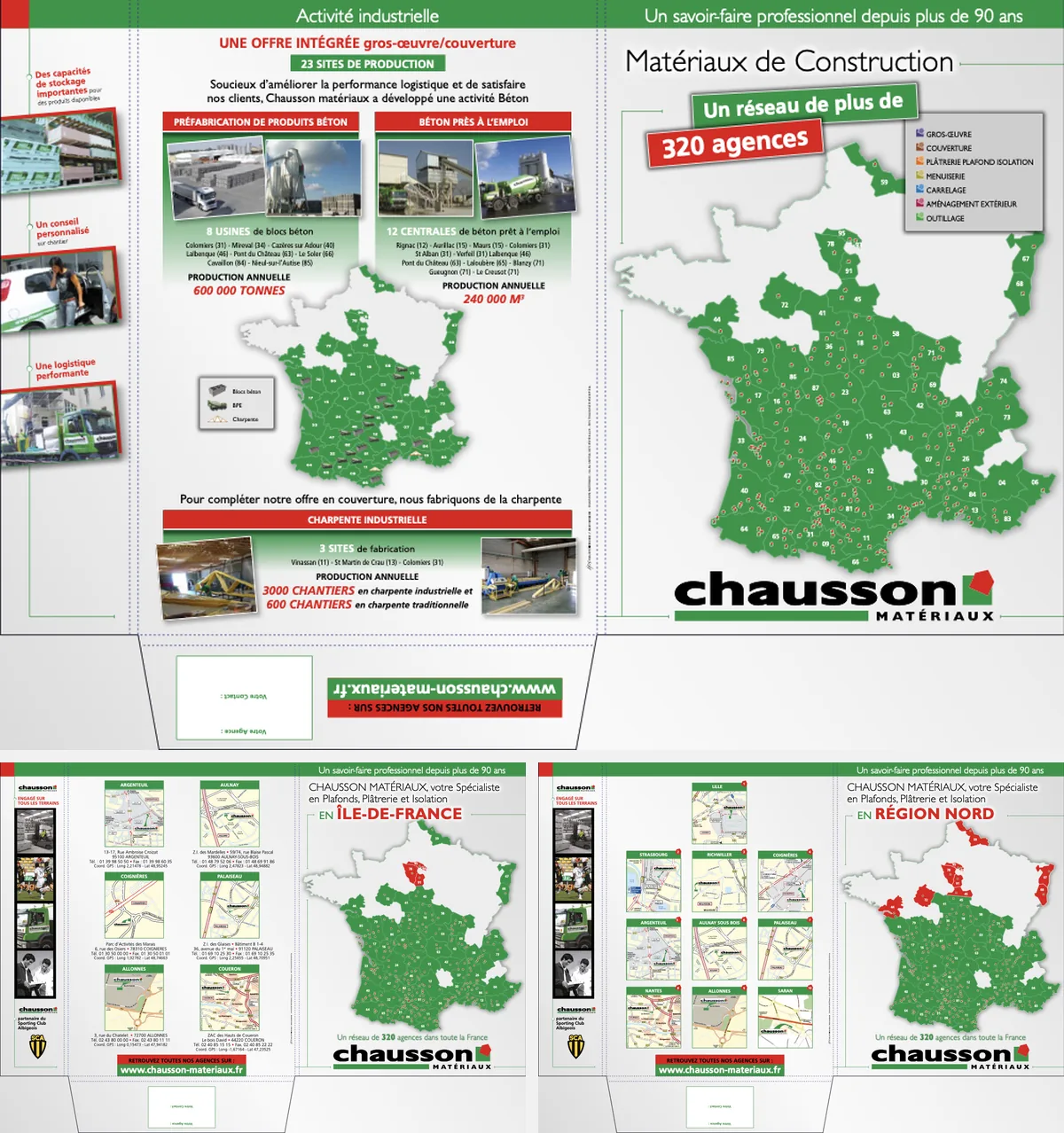 Chemise à rabats Chausson Matériaux déclinée en trois versions : générale, Île-de-France et Nord