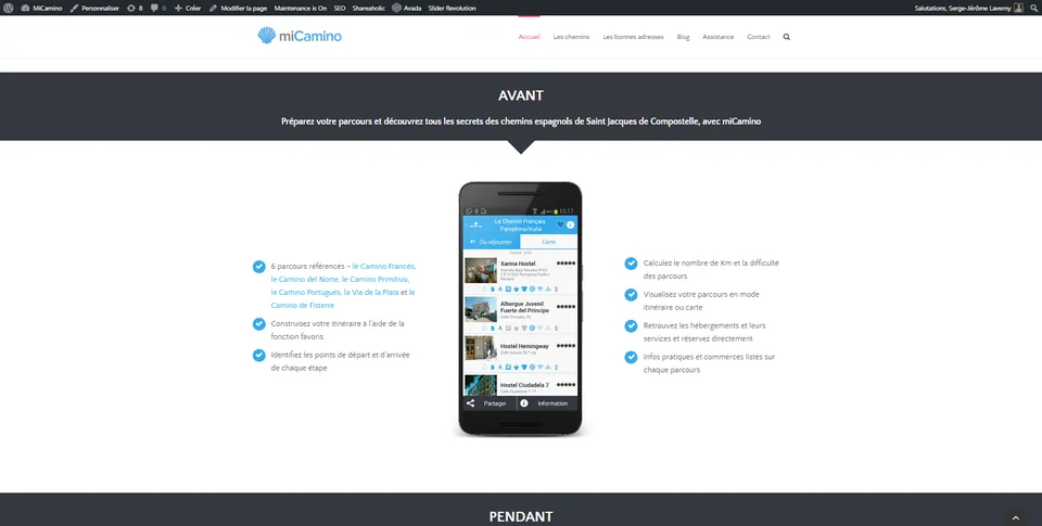 Présentation des fonctionnalités de l'application miCamino